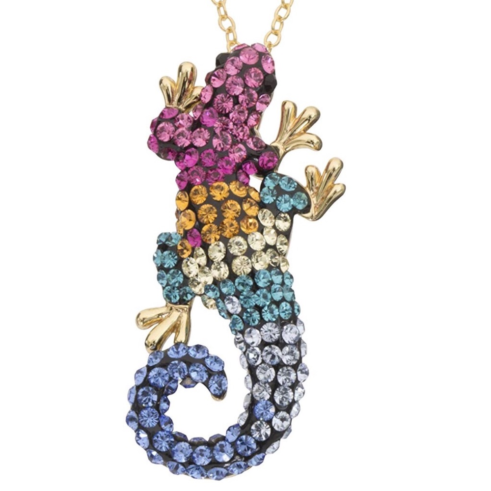 Multicolored lizard necklace